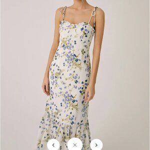 Ruffle Floral Print Cami Long Dress